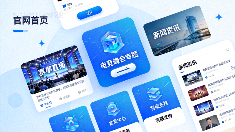 爱游戏体育全新改版官网首页界面展示，突出电竞峰会专题入口与流畅的模块化设计