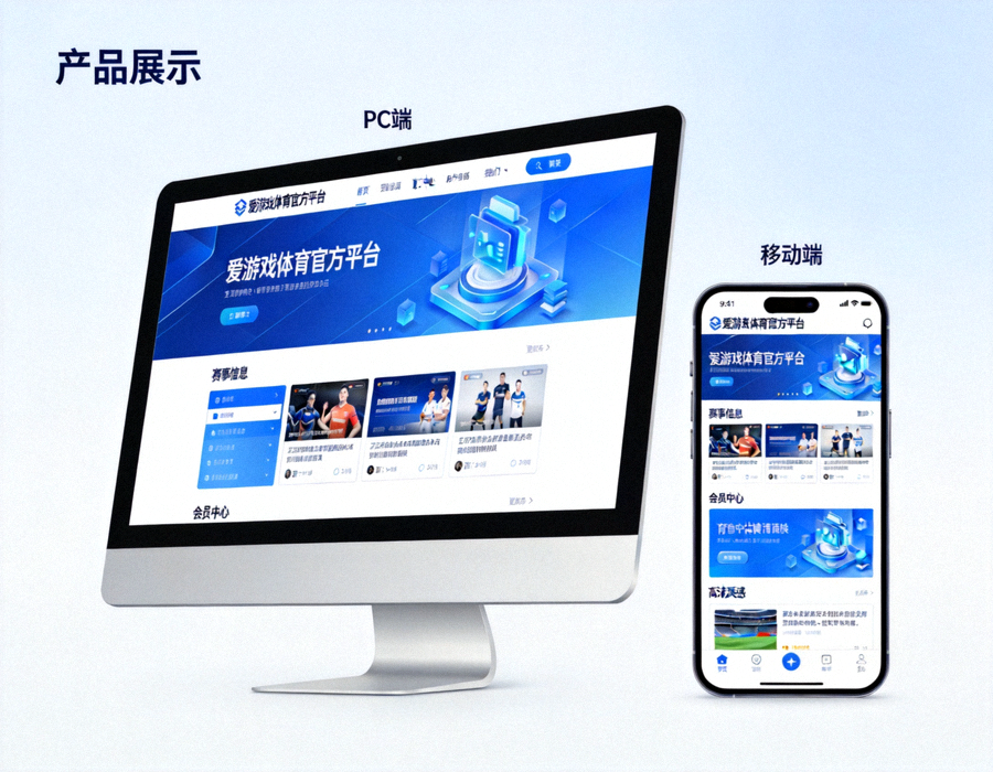 爱游戏体育官方平台多终端展示效果图，电脑与手机同时呈现页面内容
