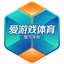 爱游戏体育官方平台品牌标识，青蓝色与橙色渐变的六边形运动徽章