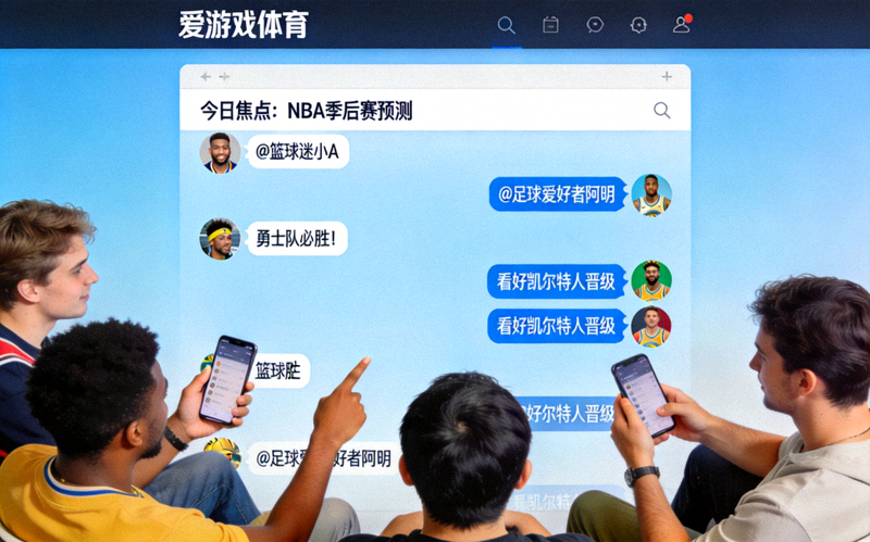 爱游戏体育官方平台互动社区页面，多位体育爱好者正在交流讨论赛事观点