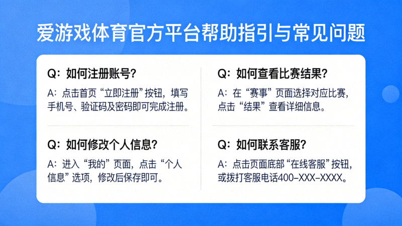 爱游戏体育官方平台帮助指引与常见问题页面示意，列出多个问答条目