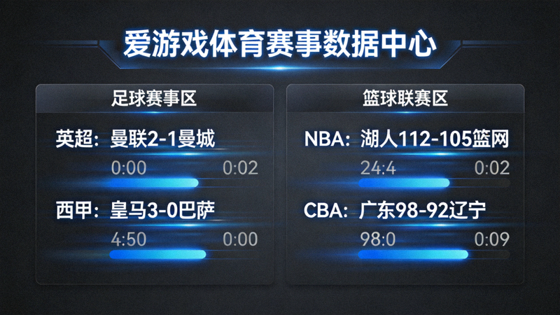 爱游戏体育赛事数据中心大屏界面，展示足球与篮球实时比分数据流